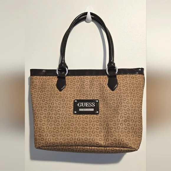 Guess Brown Signature Shoulder Tote Bag - Picture 1 of 15